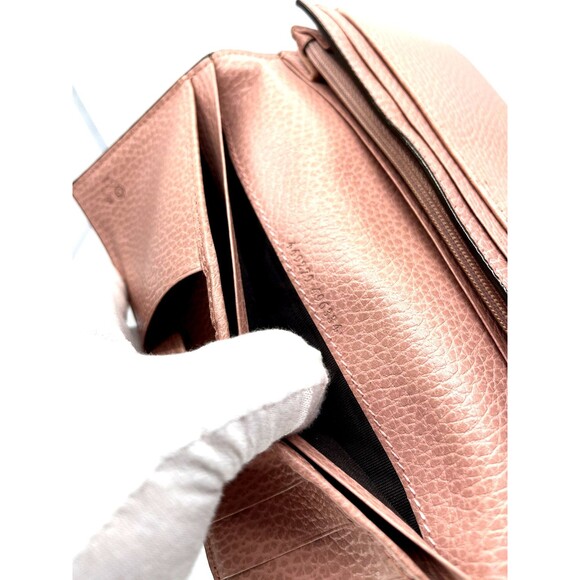 GUCCI Interlocking G Pink Leather Long Bifold Wallet credit card zipper 2BJ3533 - Picture 16 of 16